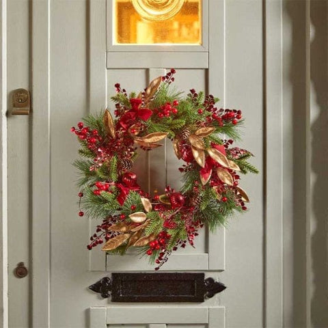 Three Kings Wreaths & Garlands Three Kings Ruby Velvet Wreath 40cm