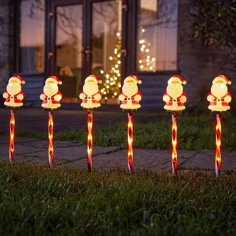 Smart Garden christmas santa stake Three Kings Santa Décor Stakes – Set of 6 Christmas Path Lights