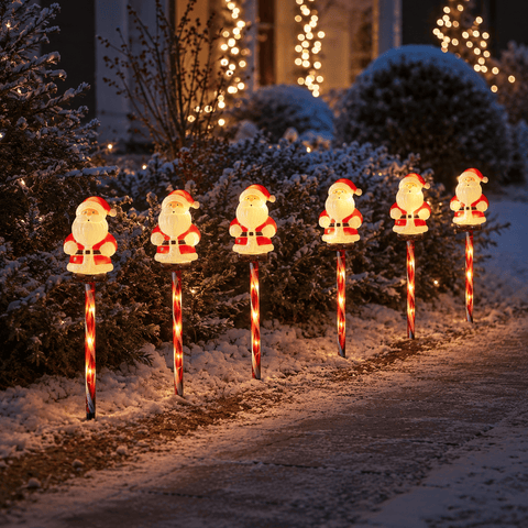 Three Kings christmas santa stake Three Kings Santa Décor Stakes – Set of 6 Christmas Path Lights