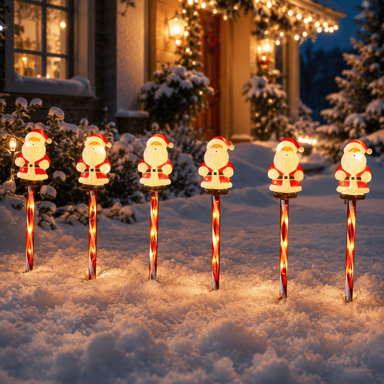 Three Kings christmas santa stake Three Kings Santa Décor Stakes – Set of 6 Christmas Path Lights