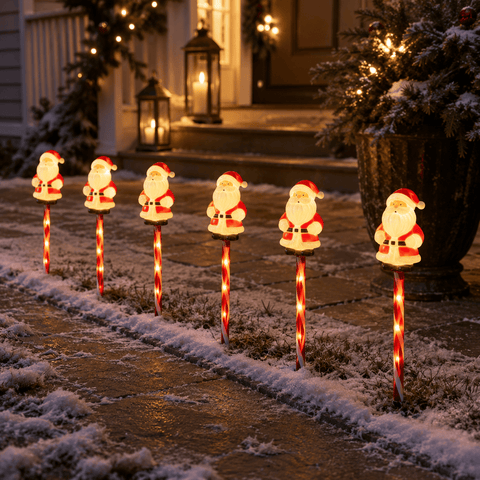 Three Kings christmas santa stake Three Kings Santa Décor Stakes – Set of 6 Christmas Path Lights