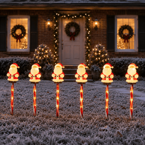 Three Kings christmas santa stake Three Kings Santa Décor Stakes – Set of 6 Christmas Path Lights