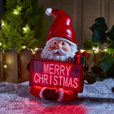Premier Christmas polyresin ornament Three Kings Santa Merry Christmas LED Sign Decoration