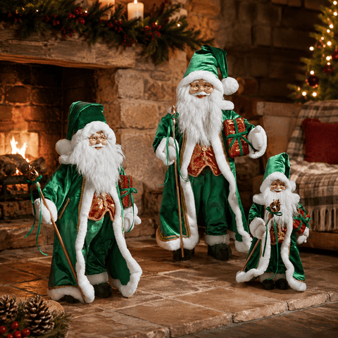 Three Kings Santa Figurines Three Kings Santa Regal Emerald Santa Figurine – Regular