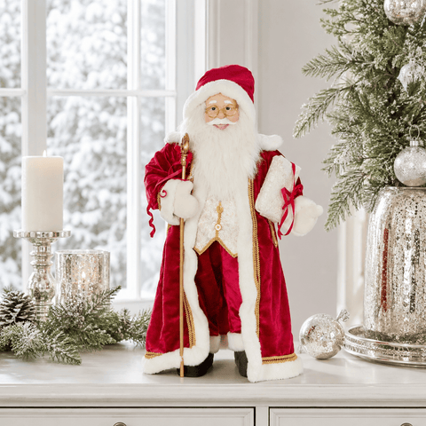 Three Kings Santa Figurines Three Kings Santa Regal Ruby Extra Large Santa Figurine – 80cm