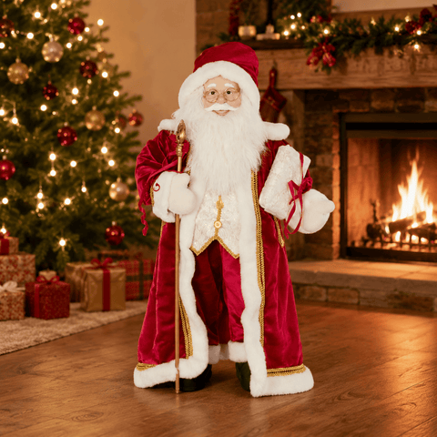 Three Kings Santa Figurines Three Kings Santa Regal Ruby Extra Large Santa Figurine – 80cm