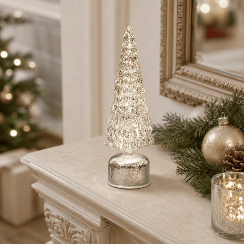 Three Kings LED Faux Trees Three Kings Silver InLit Spinning WonderTree
