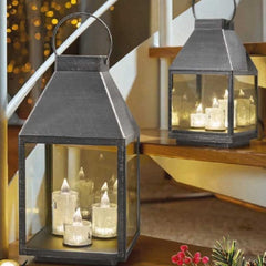 Three Kings Lanterns Christmas Three Kings Silver Sparkle Lantern Large