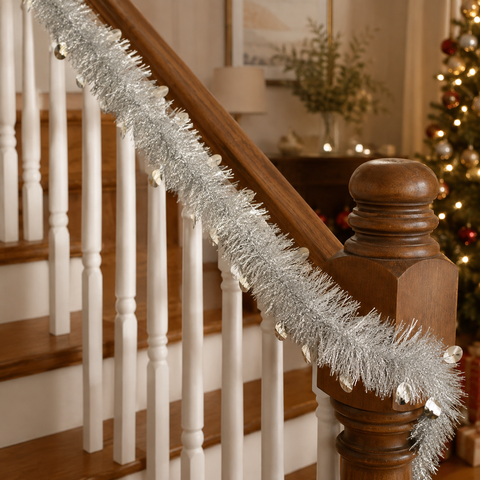 Three Kings Tinsel Three Kings Silver X-Bling! Tinsel Bauble Streamer – 2m