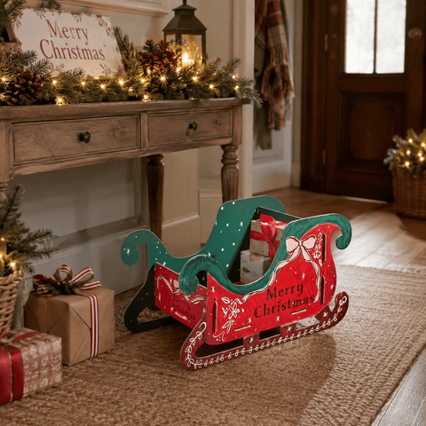 Three Kings wooden Christmas models and scenes Three Kings Sleigh Gift Box Christmas Decoration – 50cm