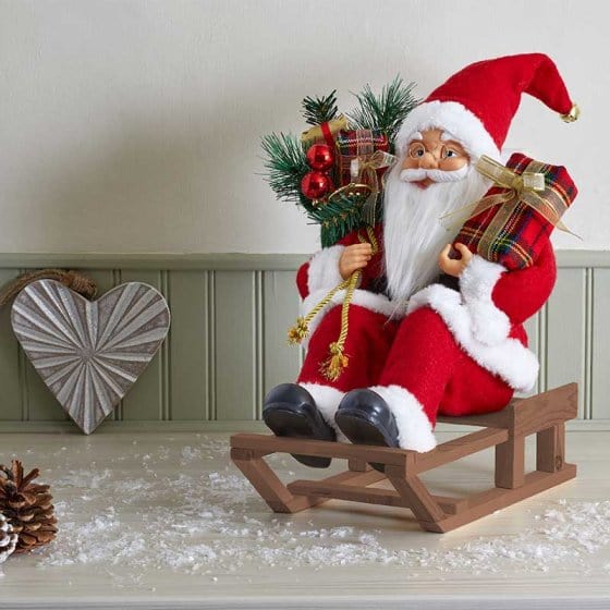 Three Kings Sleigh Santa 30cm