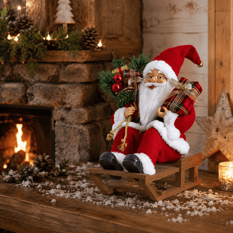Three Kings Santa Figurines Three Kings Sleigh Santa Decoration – 30cm