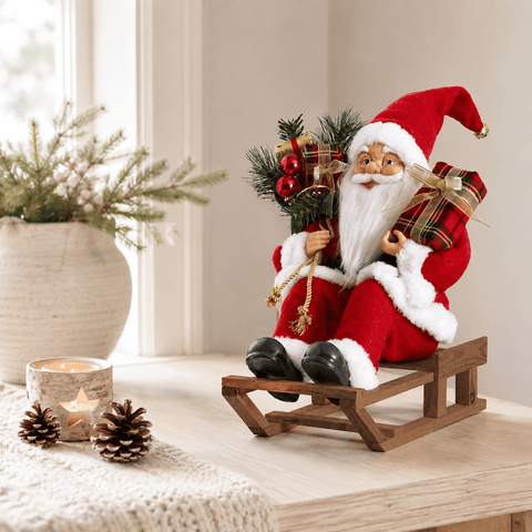 Three Kings Santa Figurines Three Kings Sleigh Santa Decoration – 30cm