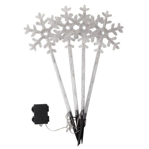 Three Kings Stake Lights Christmas Three Kings Snow Decor Stakes Large - Set of 4 - Warm White