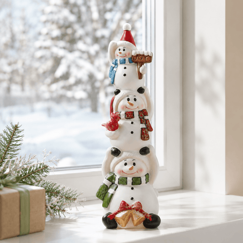 Three Kings Ornaments Decor Three Kings Snow Stack Statuette Christmas Decoration
