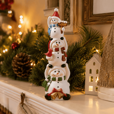 Three Kings Ornaments Decor Three Kings Snow Stack Statuette Christmas Decoration