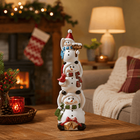 Three Kings Ornaments Decor Three Kings Snow Stack Statuette Christmas Decoration