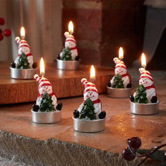 Three Kings Tealights Xmas Three Kings Snowman Tealight Candles Set of 6