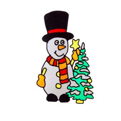 Three Kings Window Stickers Xmas Three Kings Snowman Window Sticker 35cm