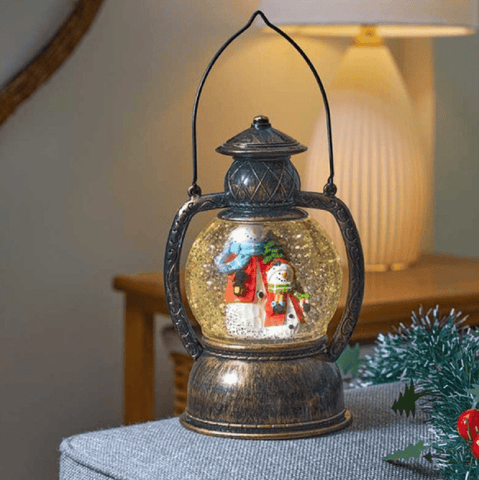 Three Kings Christmas Lit Decor Three Kings SnowSwirl Frosty Lantern Large