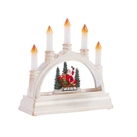 Three Kings Candle Bridges Three Kings SnowSwirl Santa Globe Candle Decoration