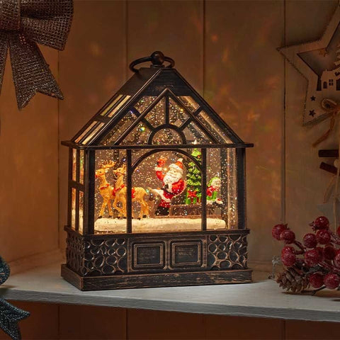 Three Kings Candle Bridges Three Kings SnowSwirl Santa's Greenhouse Globe Candle Decoration