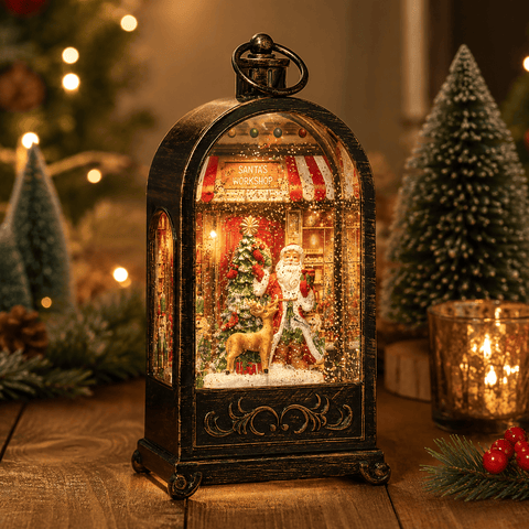 Three Kings Lanterns Christmas Three Kings SnowSwirl Santa's Workshop Lantern – 30cm