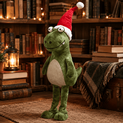 Three Kings Dinosaur Christmas Three Kings Standing Green Festive Dino Christmas Plush – Large