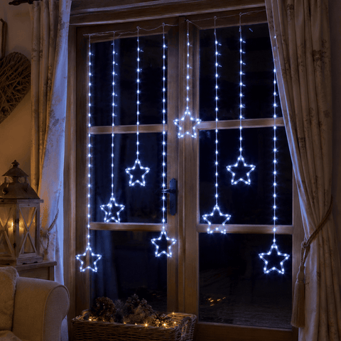 Three Kings LED Curtain Lights Three Kings Star Curtain String Lights – Cool White