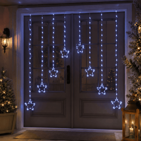 Three Kings LED Curtain Lights Three Kings Star Curtain String Lights – Cool White