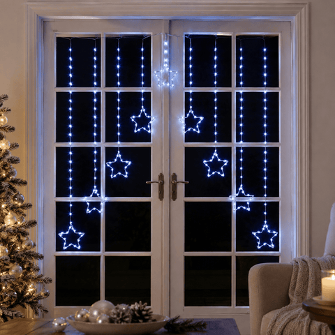 Three Kings LED Curtain Lights Three Kings Star Curtain String Lights – Cool White