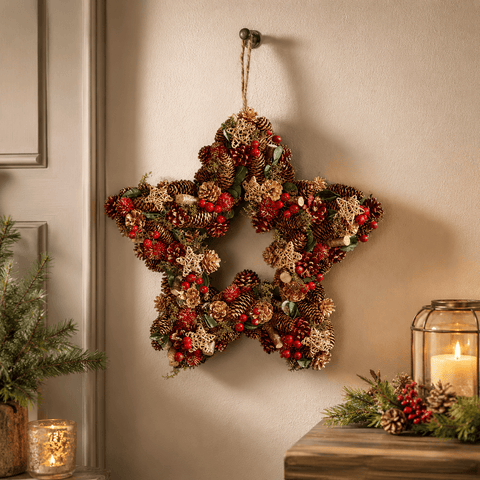 Three Kings Christmas Wreaths Three Kings Star Wreath - 35cm
