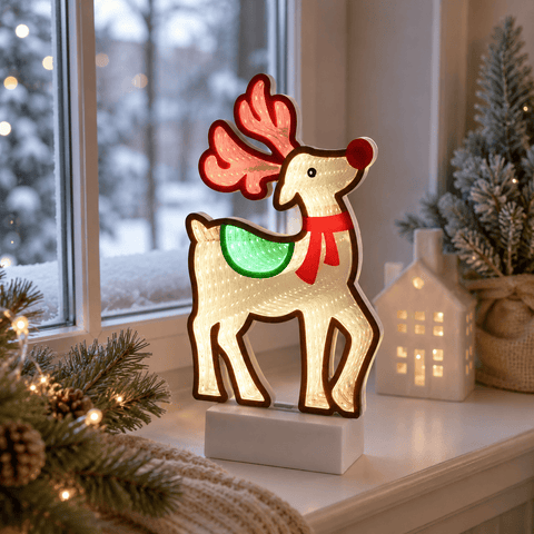 Three Kings Infinity Lighting Three Kings TableTop DeerFinity Reindeer Decoration – 28cm