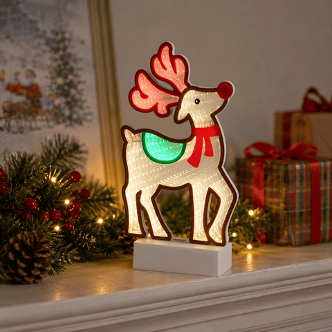 Three Kings Infinity Lighting Three Kings TableTop DeerFinity Reindeer Decoration – 28cm