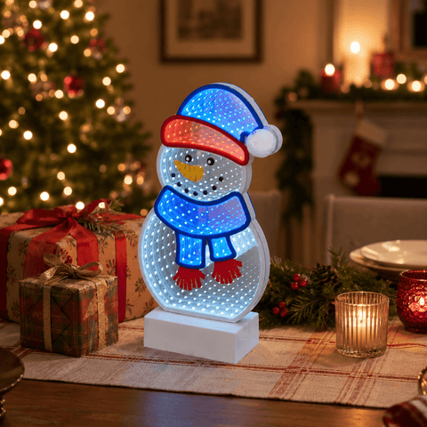 Three Kings Infinity Lighting Three Kings TableTop InfiniFrosty Snowman Decoration – 28cm