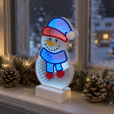 Three Kings Infinity Lighting Three Kings TableTop InfiniFrosty Snowman Decoration – 28cm