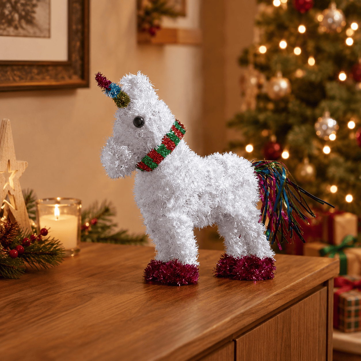 Three Kings Ornaments Decor Three Kings Tinsel Unicorn Christmas Decoration