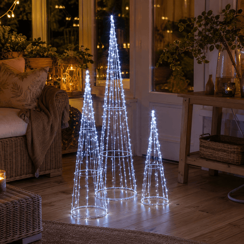 Three Kings LED String Trees Three Kings TreeCone Cool White Trio Christmas Tree
