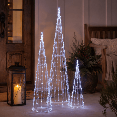 Three Kings LED String Trees Three Kings TreeCone Cool White Trio Christmas Tree