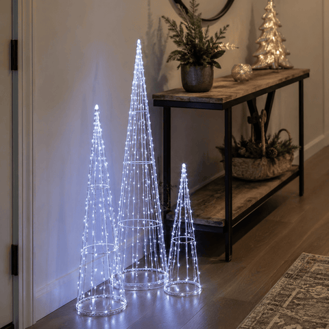 Three Kings LED String Trees Three Kings TreeCone Cool White Trio Christmas Tree