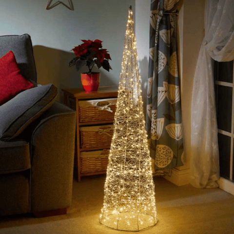 Three Kings Christmas Lit Decor Three Kings TreeCone Warm White Small