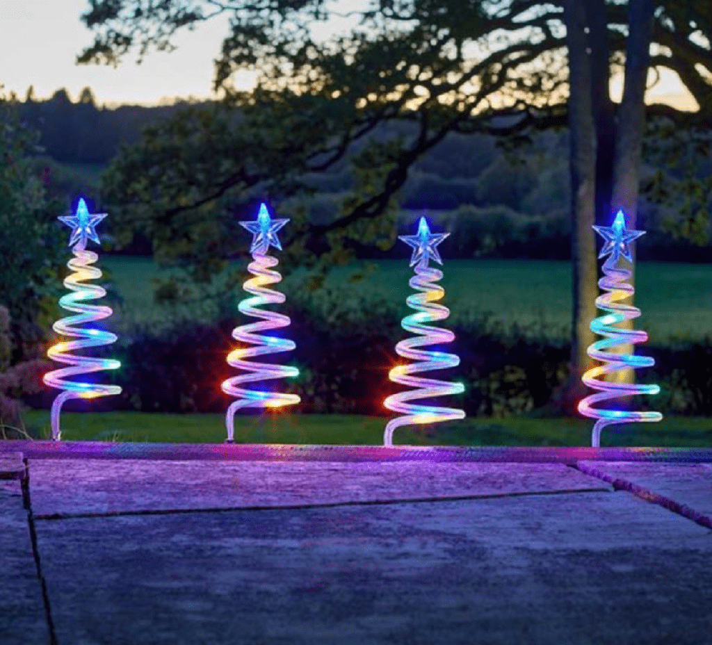Three Kings Christmas Lit Decor Three Kings TreeSpiral Stakes Multi 4pc