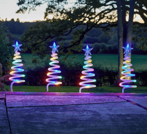 Three Kings Christmas Lit Decor Three Kings TreeSpiral Stakes Multi 4pc