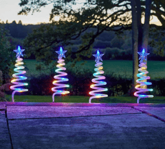 Three Kings Christmas Lit Decor Three Kings TreeSpiral Stakes Multi 4pc