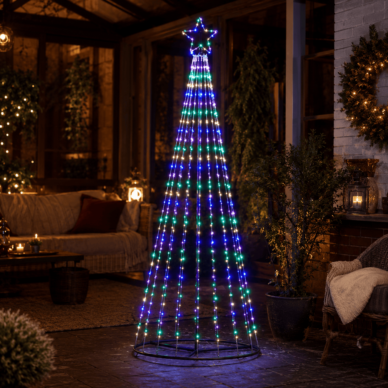 Three Kings LED String Trees Three Kings TwinkleTree Multi-coloured Christmas Tree – 1.5m
