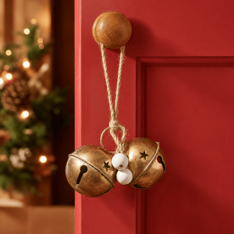Three Kings Hanging Decor Three Kings Two Extra Large Sleigh Bells Pendant Christmas Decoration