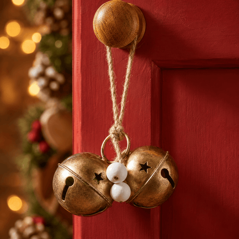 Three Kings Hanging Decor Three Kings Two Extra Large Sleigh Bells Pendant Christmas Decoration