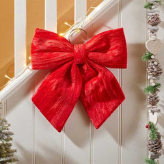 Three Kings Hanging Decor 34cm Three Kings Velvet Bow Ruby - Assorted Sizes