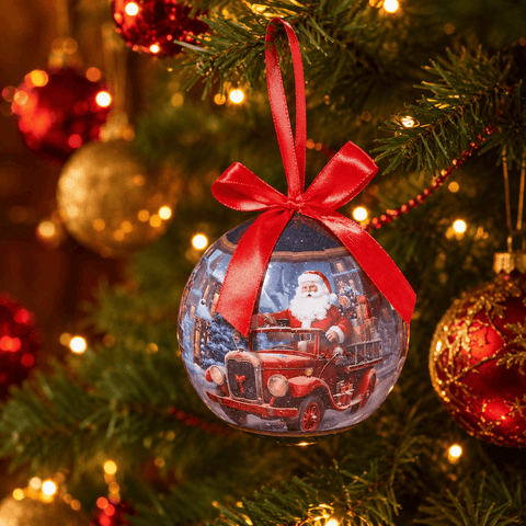 Three Kings Baubles Three Kings Vintage Driving Santa Christmas Bauble