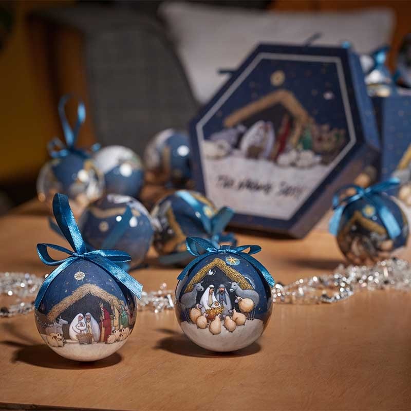 Three Kings Baubles Three Kings Vintage Mixed Pack Nativity Baubles – Pack Of 14